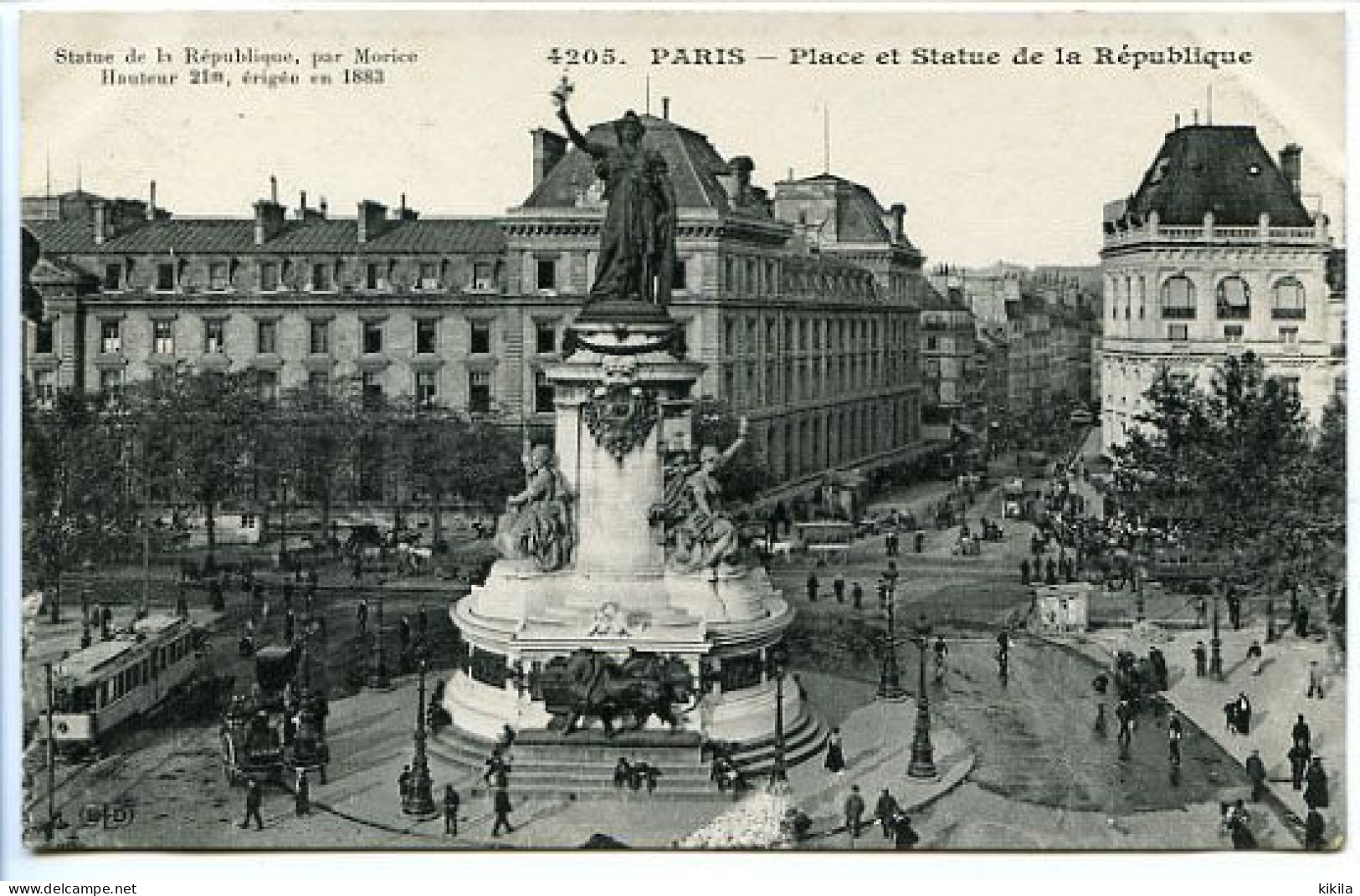 CPA 9 X 14  PARIS  Place Et Statue De La Republique  Par Morice érigé En 1883 - Statuen