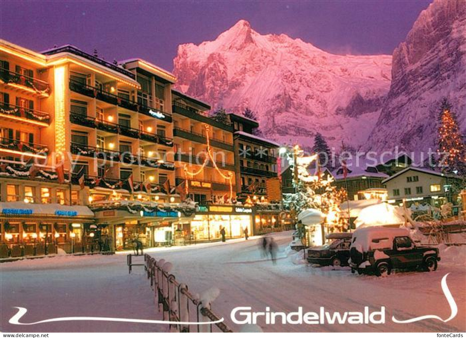 13146497 Grindelwald Hotel Kreuz Und Post Mit Wetterhorn Grindelwald - Autres & Non Classés