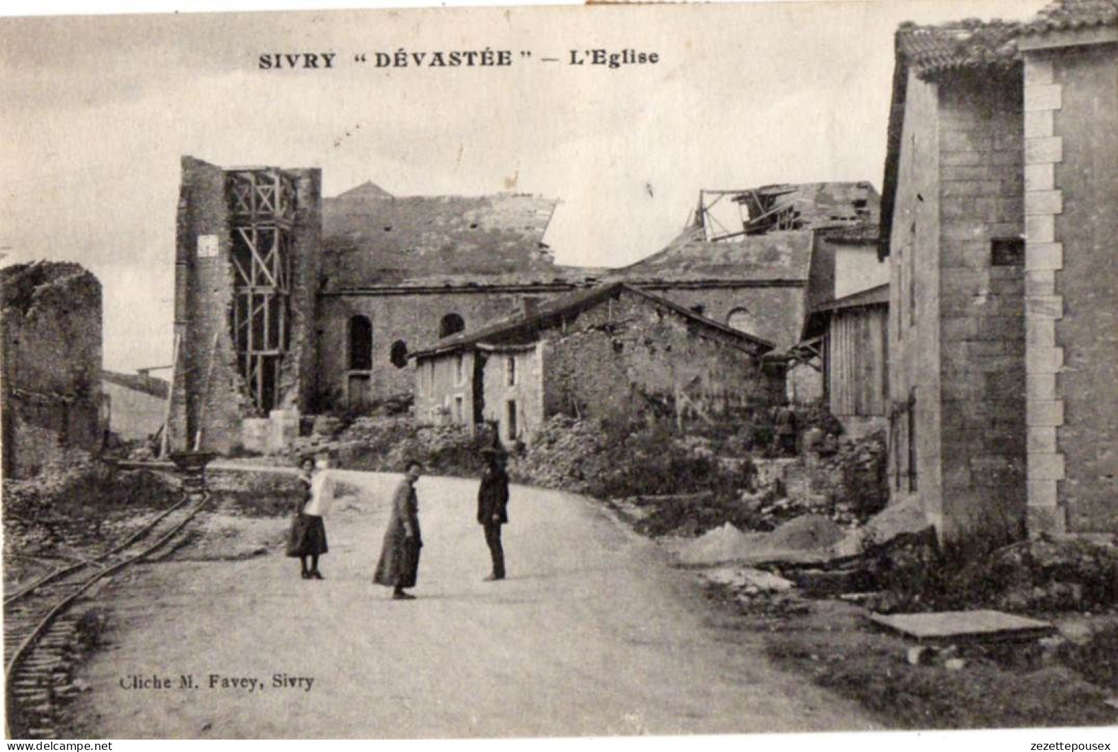 38381-ZE-54-SIVRY  "DEVASTEE"-L'Eglise------------animée - Other & Unclassified