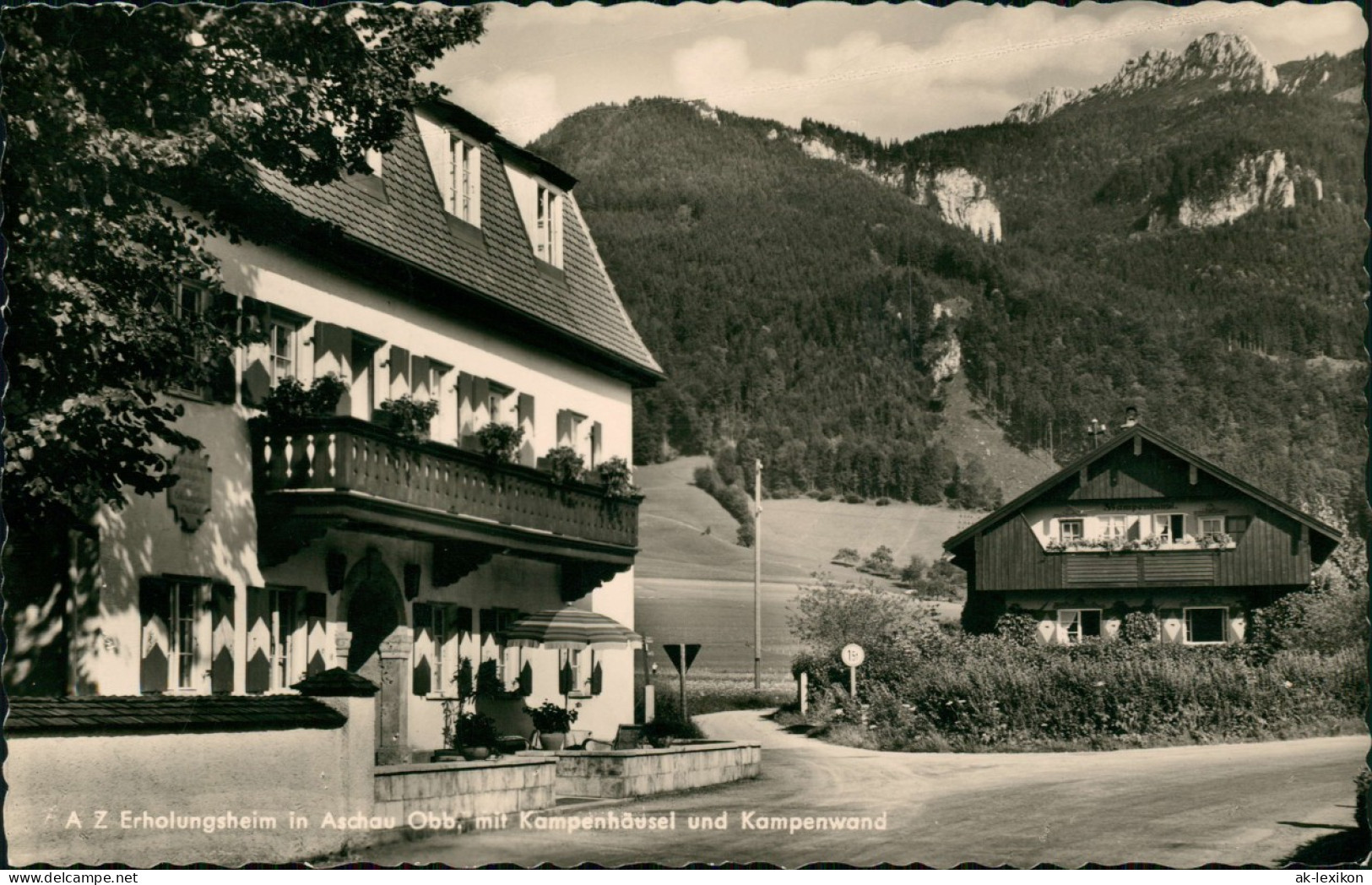 Ansichtskarte Aschau Im Chiemgau Straßenpartie Erholungsheim 1959 - Otros & Sin Clasificación
