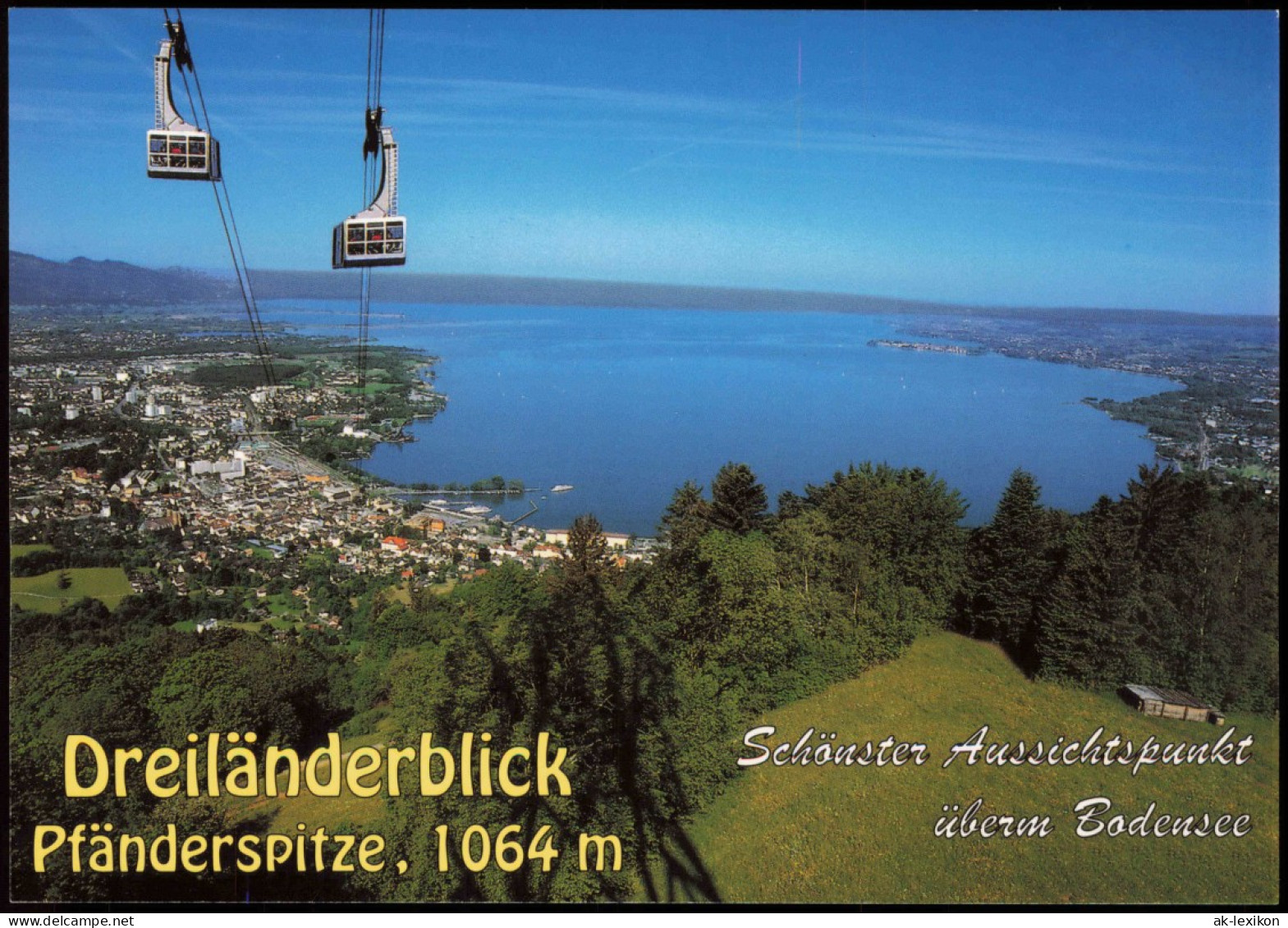 Ansichtskarte Bregenz Seilbahn Bodensee Mit Insel Lindau 1998 - Andere & Zonder Classificatie