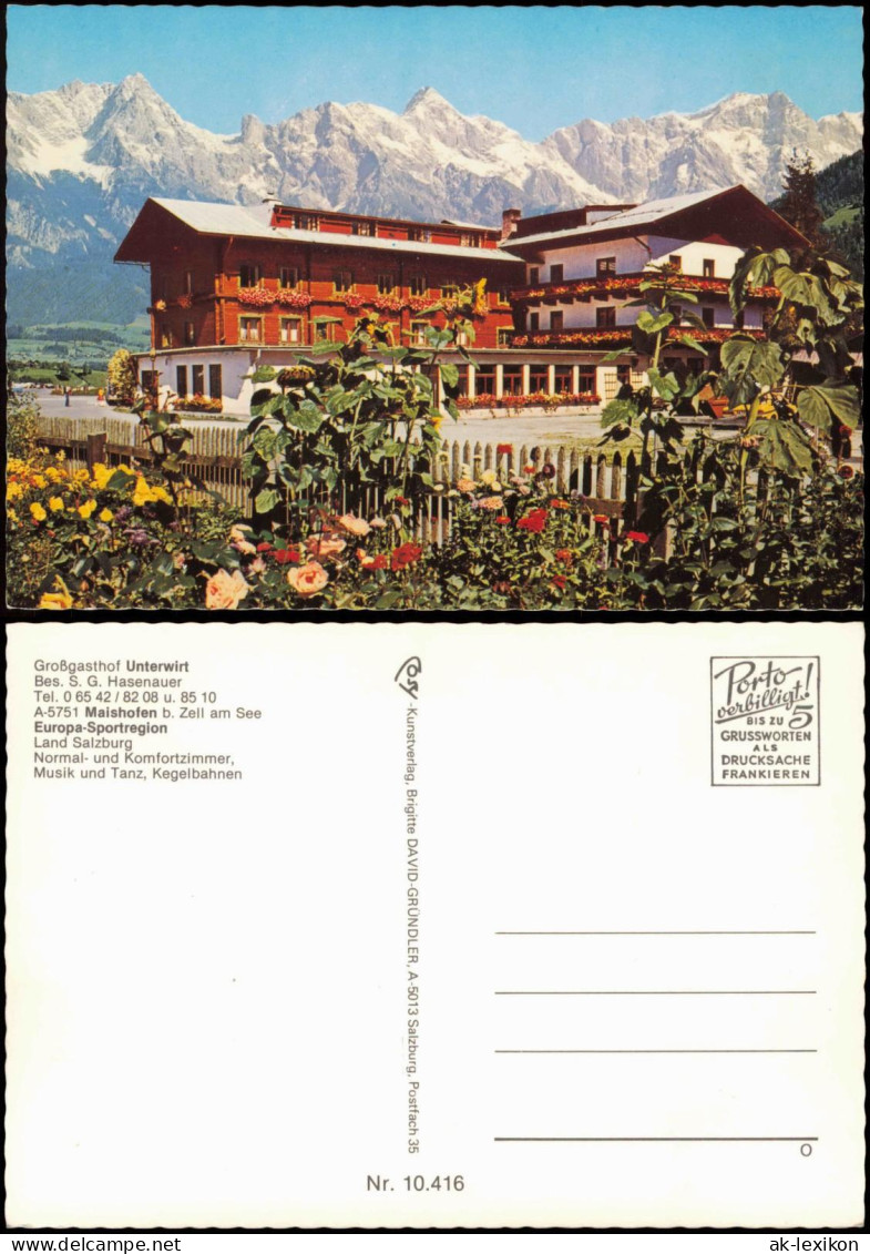 Ansichtskarte Maishofen Großgasthaus Unterwirt 1982 - Autres & Non Classés