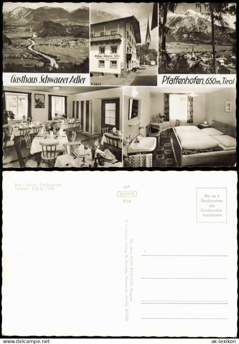 Ansichtskarte Pfaffenhofen Tirol Gasthof Schwarzer Adler MB 1968 - Autres & Non Classés