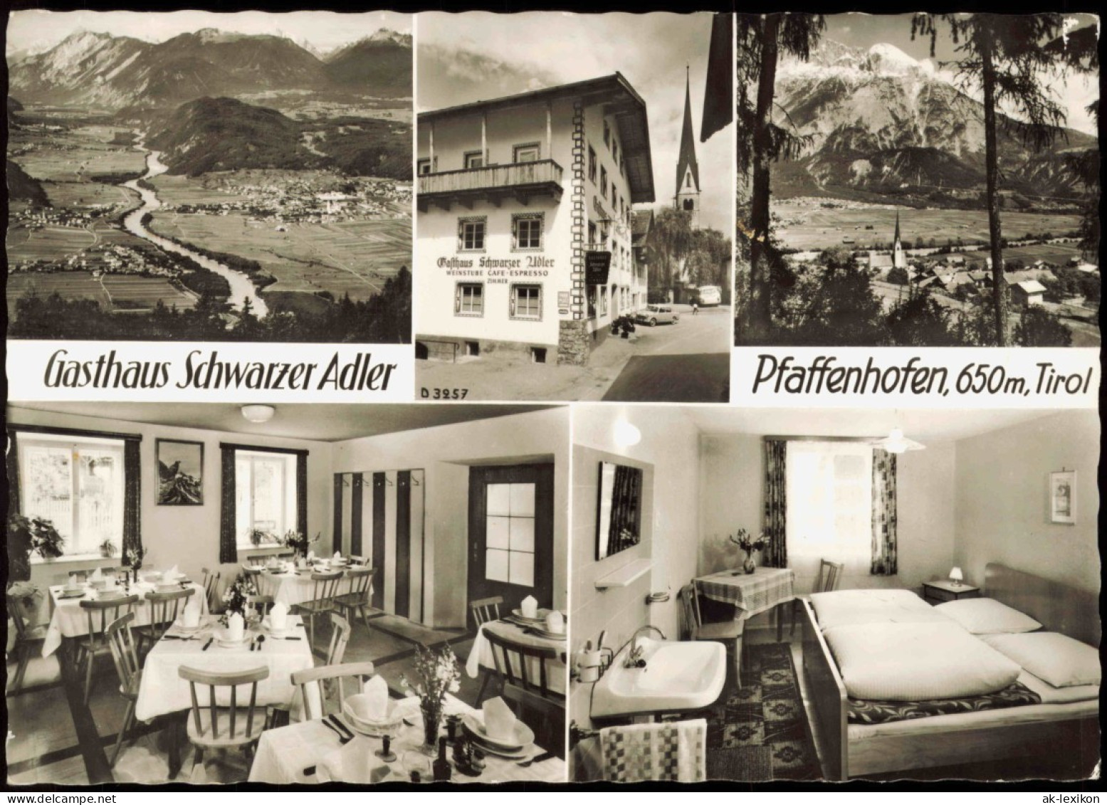 Ansichtskarte Pfaffenhofen Tirol Gasthof Schwarzer Adler MB 1968 - Sonstige & Ohne Zuordnung