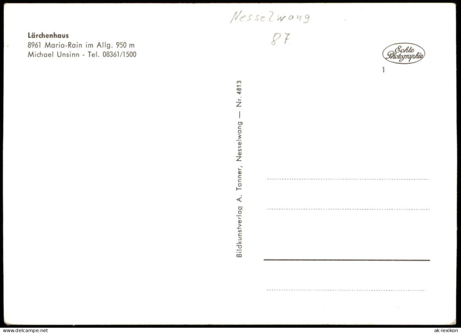 Ansichtskarte Nesselwang Maria-Rain Im Allgäu 950 M Lärchenhaus 1963 - Altri & Non Classificati