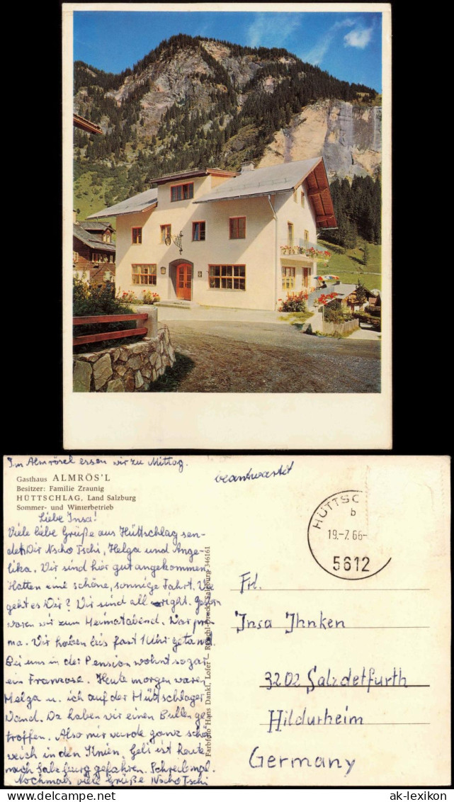 Ansichtskarte Hüttschlag Gasthaus Almrösl 1966 - Sonstige & Ohne Zuordnung