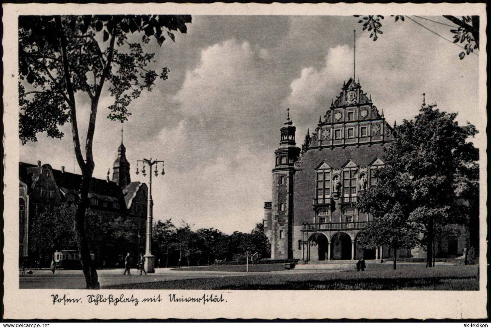 Postcard Posen Poznań Schloßplatz Mit Universität. 1941  Gel. Stempel Posen 9 - Polen