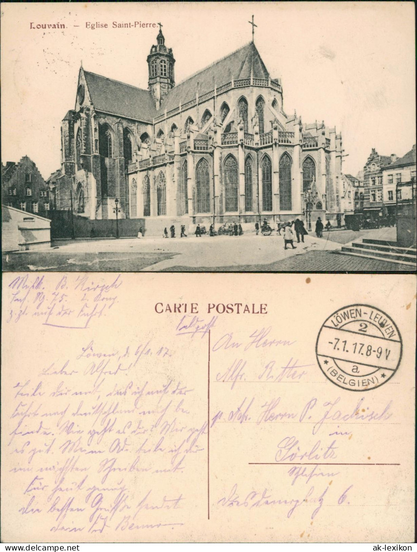 Postkaart Löwen Louvain Eglise Saint-Pierre. 1917  Gel. Feldpoststempel - Autres & Non Classés