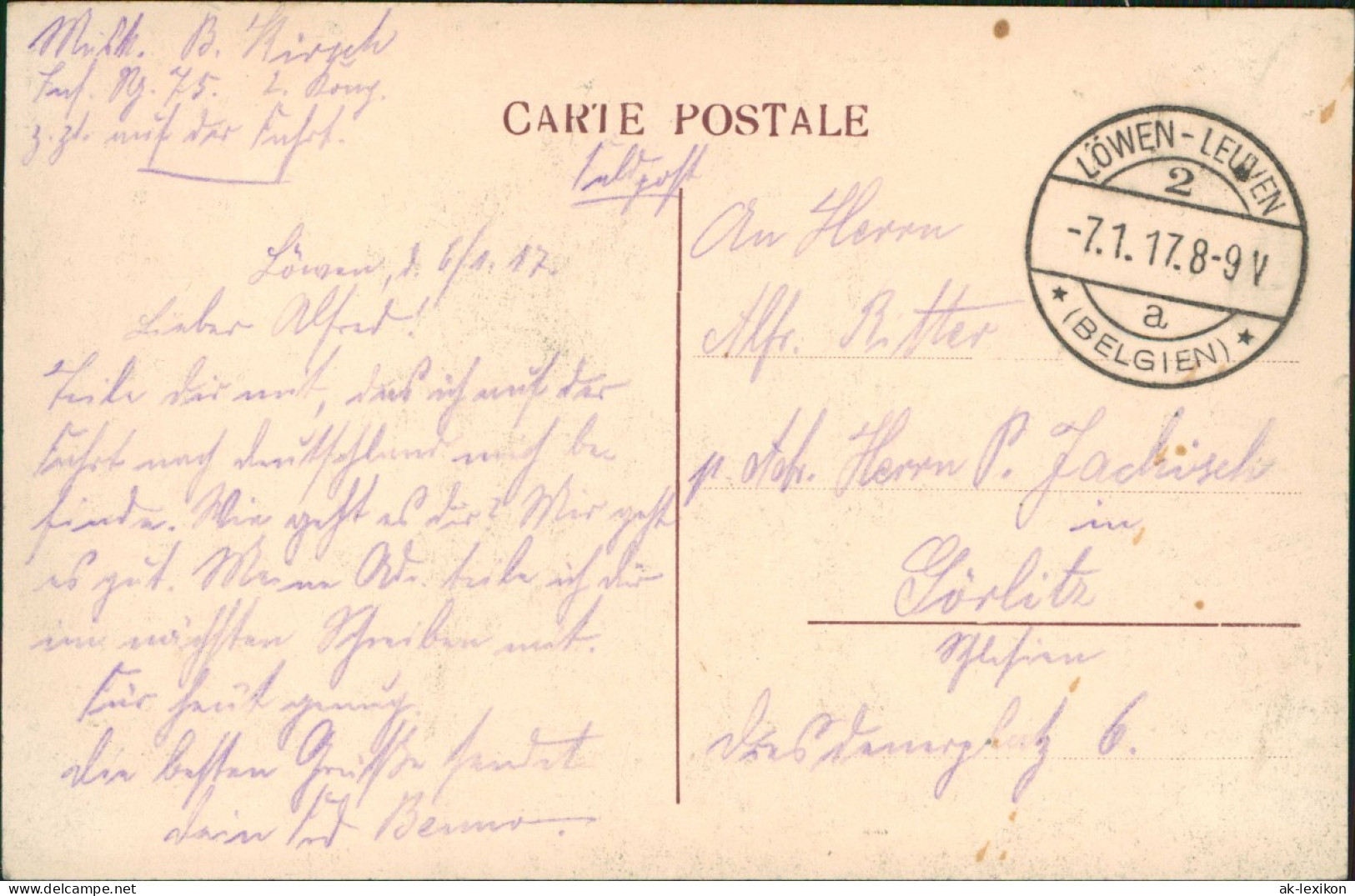 Postkaart Löwen Louvain Eglise Saint-Pierre. 1917  Gel. Feldpoststempel - Other & Unclassified