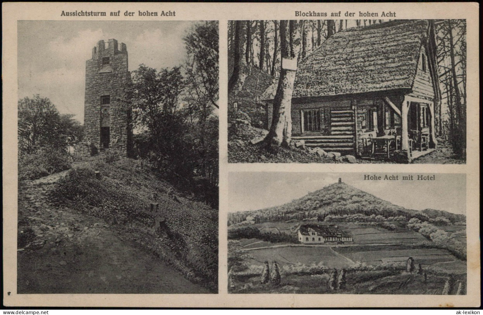 Ansichtskarte Adenau 3 Bild Aussichtsturm Hohe Acht, Blockhaus, Hotel 1925 - Autres & Non Classés