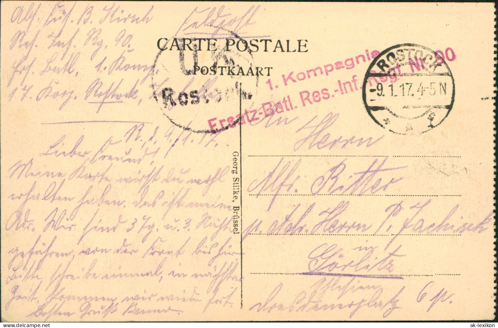 Lüttich Luik Le Palais Des Princes Evêques 1917  Gel. Feldpost WK1 UK Rostock - Altri & Non Classificati