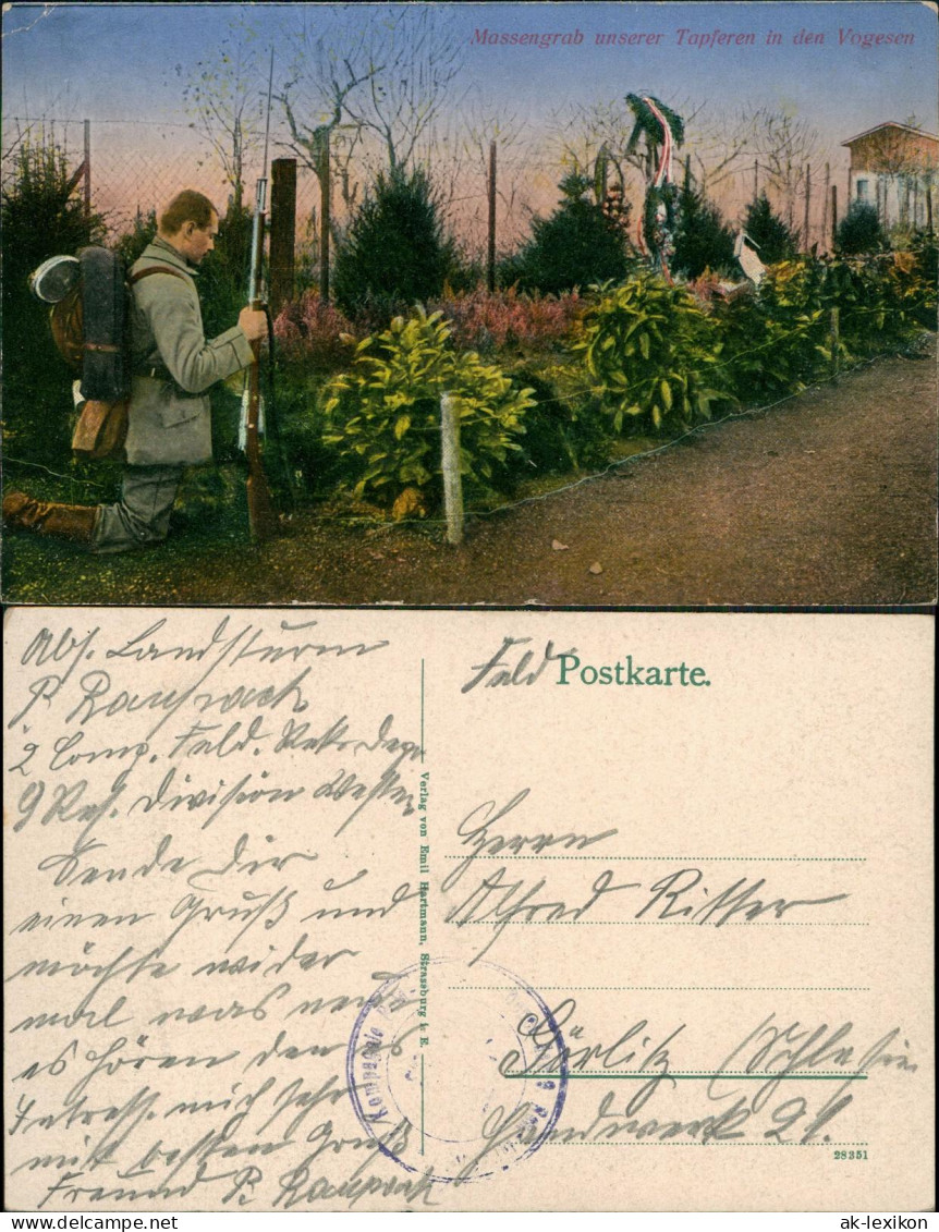 .Frankreich Massengrab  Tapfere In Den Vogesen Vosges 1916  Gel. Feldpost - Andere & Zonder Classificatie