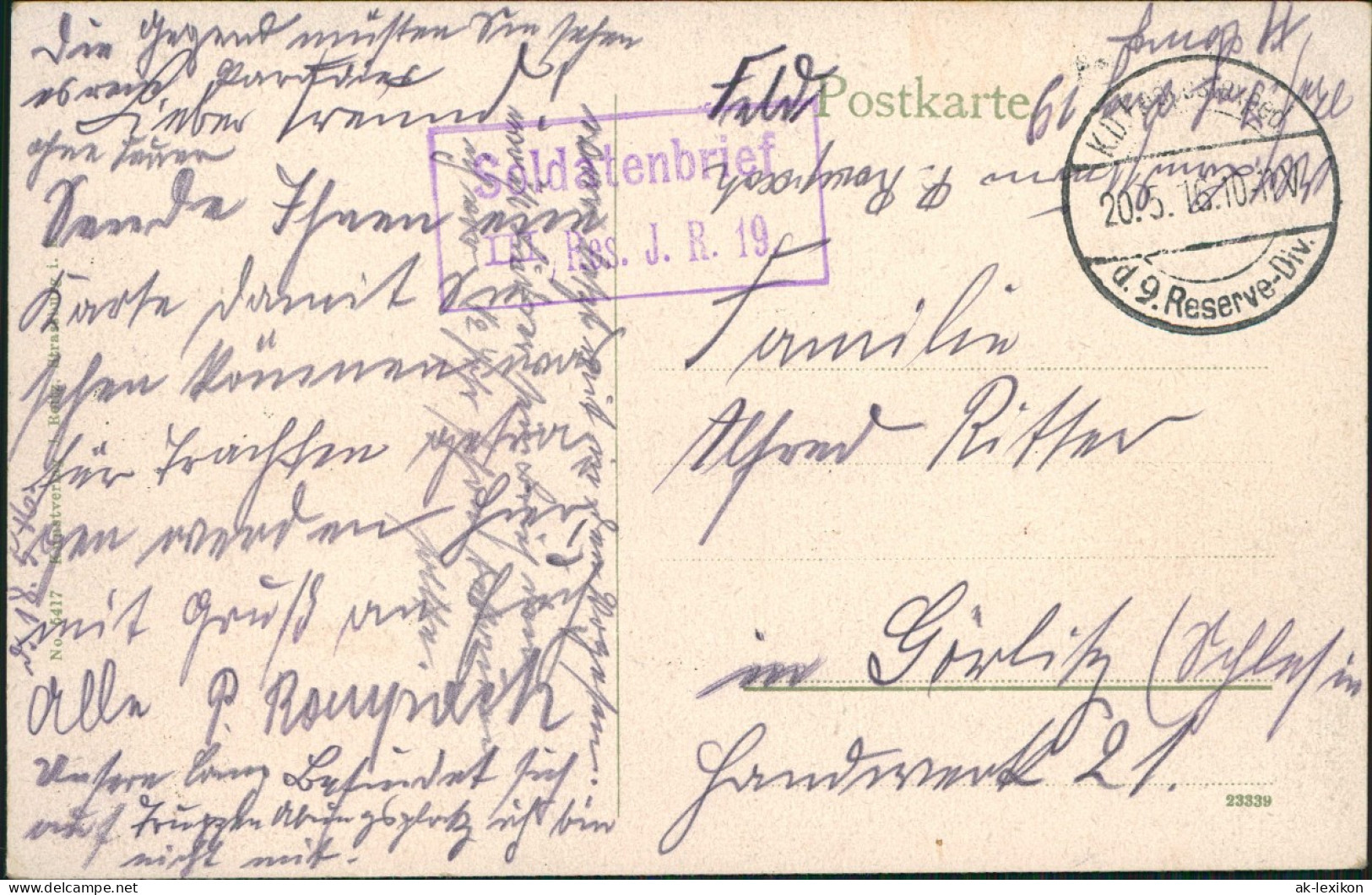 Ansichtskarte  Elsässerin Lothringerin Typen Ak Trachten 1916 Feldpoststempel - Kostums