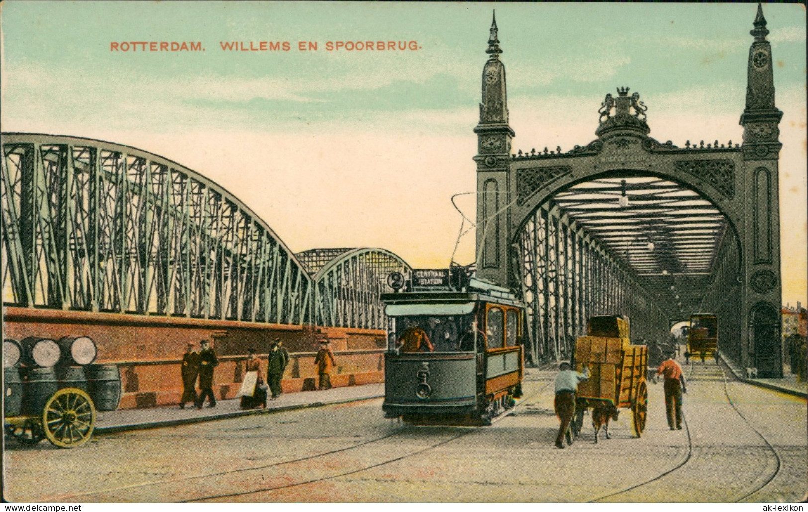 Postkaart Rotterdam Rotterdam Willems En Spoorbrug, Tram Straßenbahn 1909 - Rotterdam