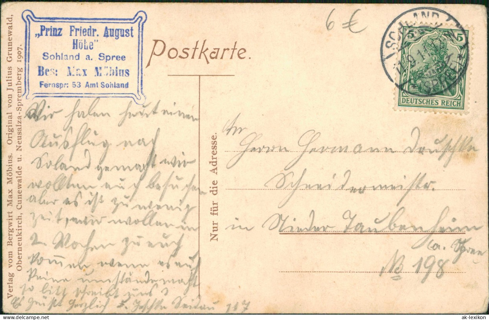 Sohland (Spree) 2B Prinz Friedrich August-Höhe, Bäuerin Bei Der Feldarbeit 1907 - Autres & Non Classés