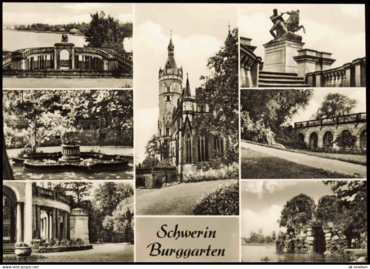 Ansichtskarte Schwerin Burggarten, Mehrbildkarte 1974 - Schwerin