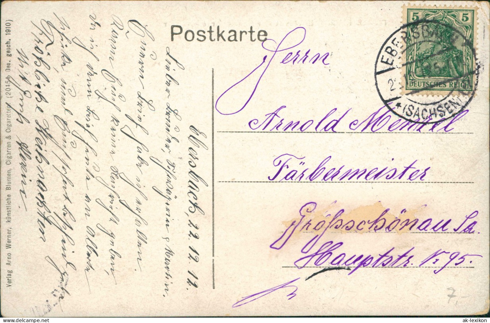 Ebersbach Neugersdorf Blick Von Der Neuen Sorge Nach Der Heine Oberlausitz 1915 - Ebersbach (Loebau/Zittau)