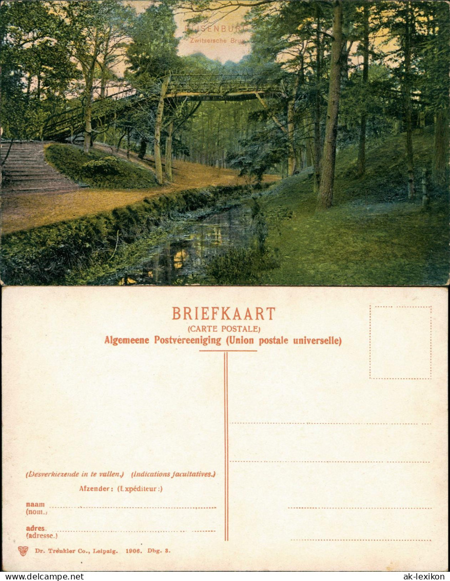 Postkaart Rijsenburg-Driebergen-Rijsenburg Zwitsersche Brug 1906 - Sonstige & Ohne Zuordnung