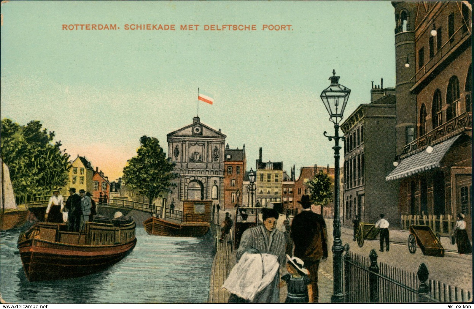 Postkaart Rotterdam Rotterdam Schiekade Met Delfte Poort 1912 - Rotterdam