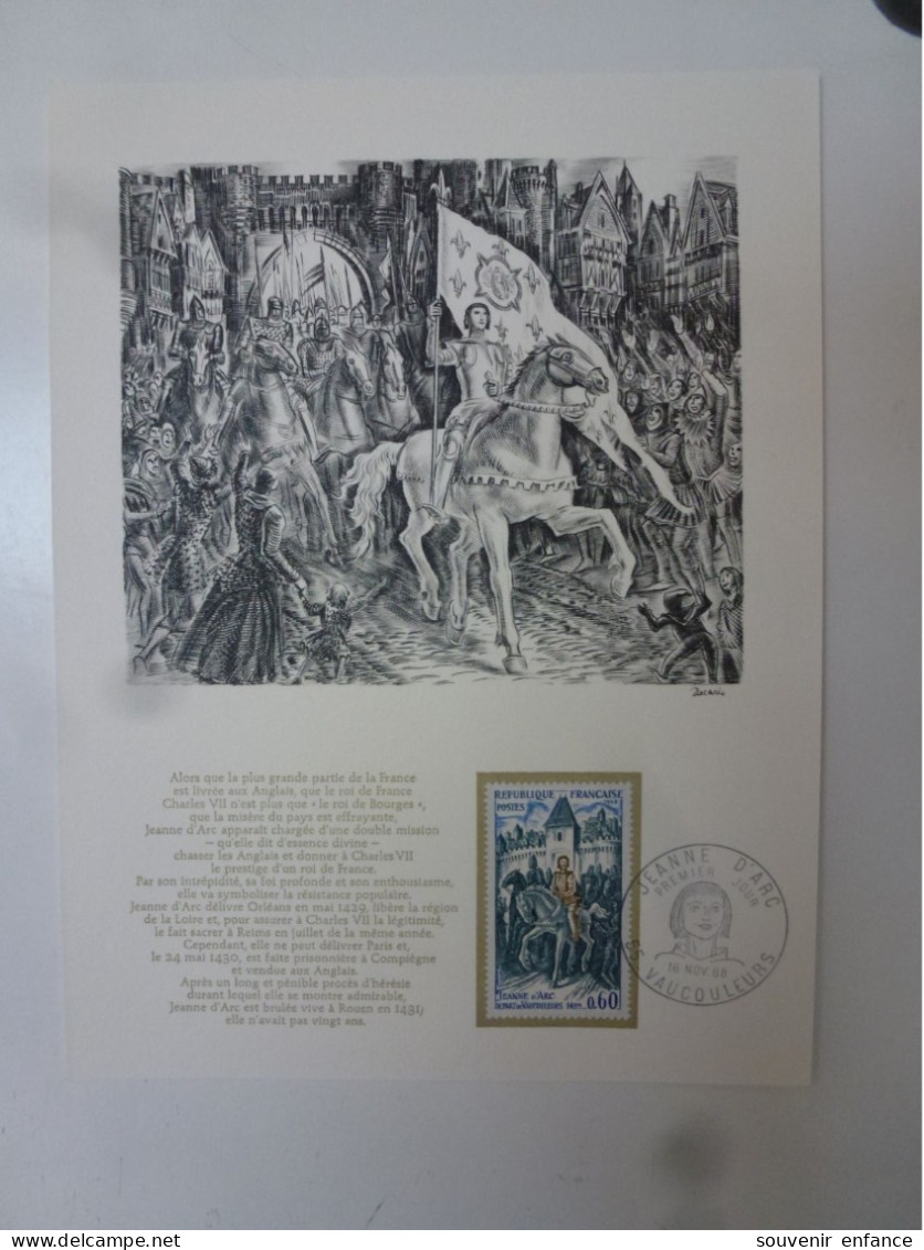 N° 1579 Document Philatélique Jeanne D'Arc Vaucouleurs 55 Meuse - Documentos Del Correo