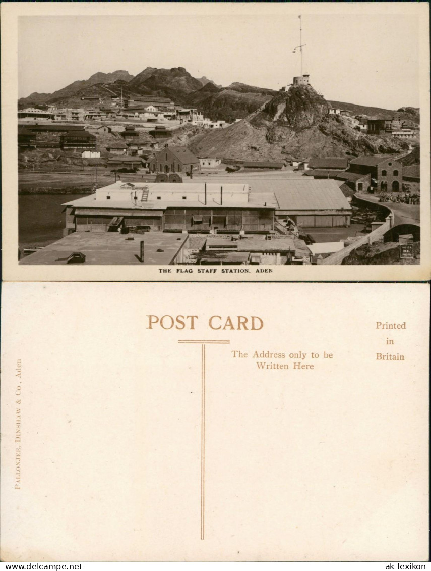 Postcard Aden عدن The Flag Staff Station/Hafen 1926 - Yémen