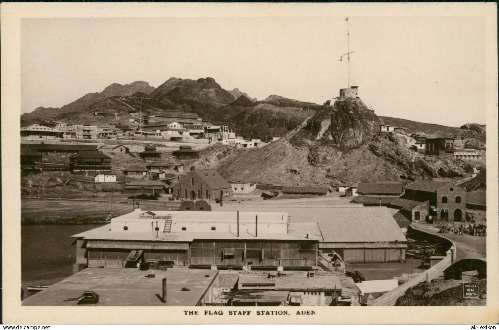 Postcard Aden عدن The Flag Staff Station/Hafen 1926 - Yémen