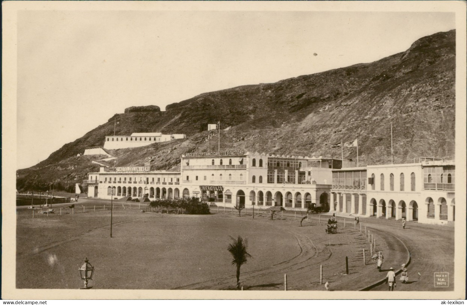 Postcard Aden Jemen عدن Hotel Und Zigarettenfabrik 1924 - Jemen