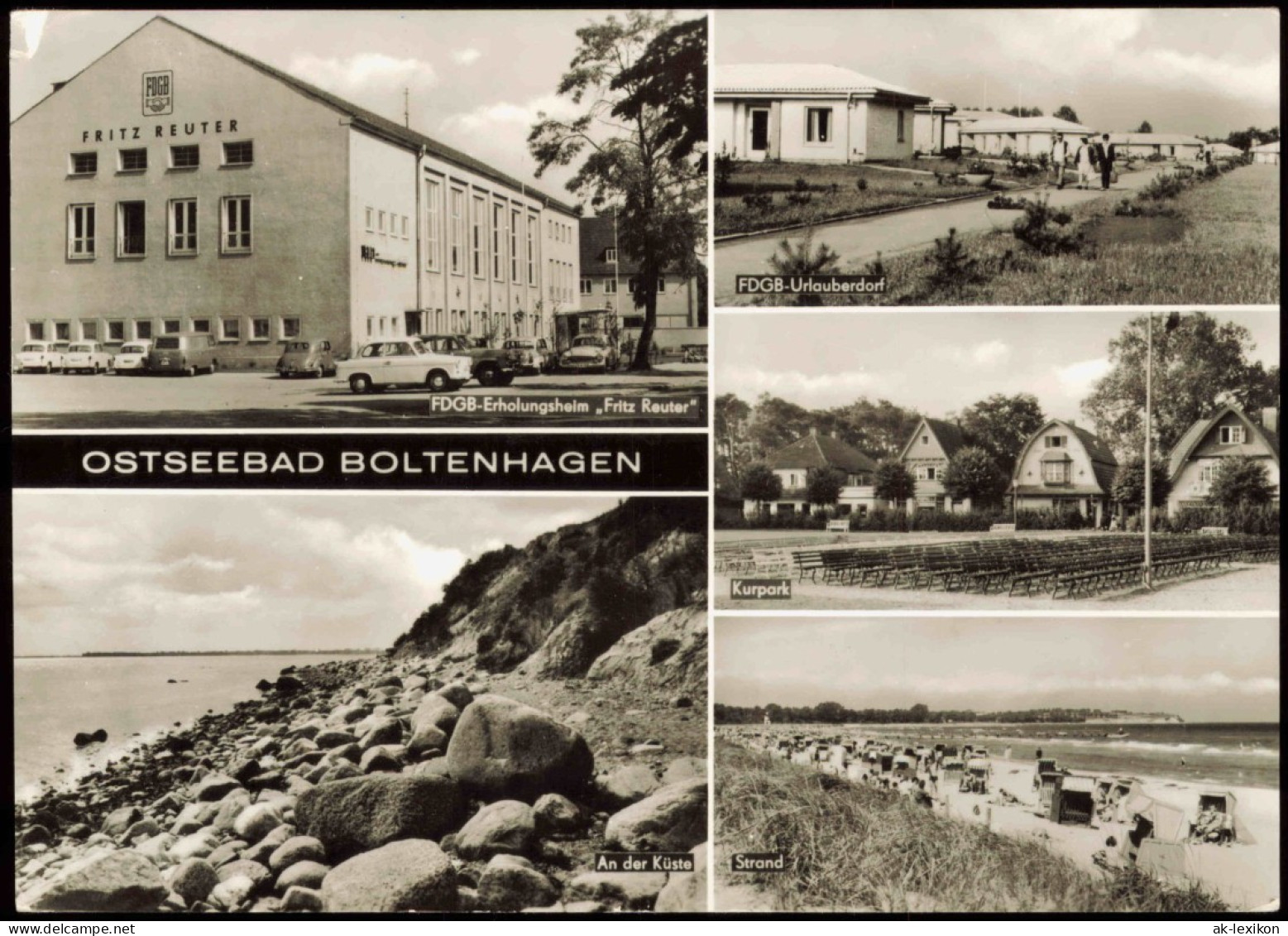 Boltenhagen FDGB-Erholungsheim Fritz Reuter FDGB-Urlauberdorf Strandkörben 1978 - Boltenhagen