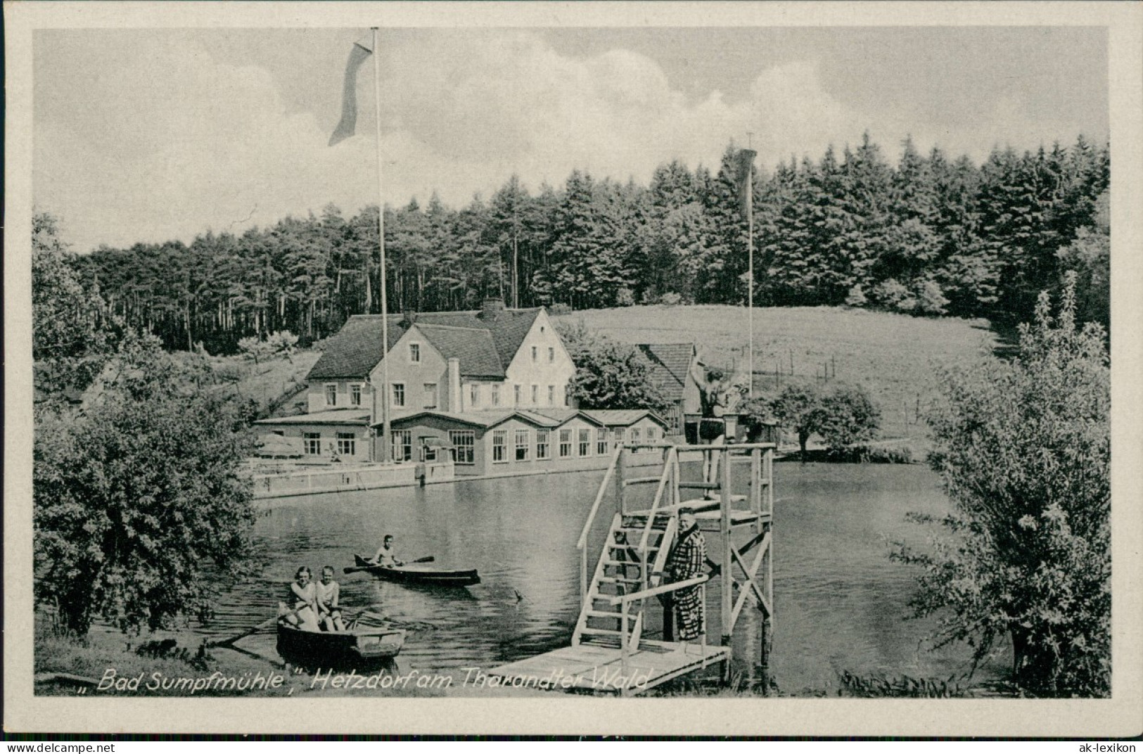 Hetzdorf-Halsbrücke Restaurant "Bad Sumpfmühle" - Teichanlage Mit Booten 1934 - Hetzdorf