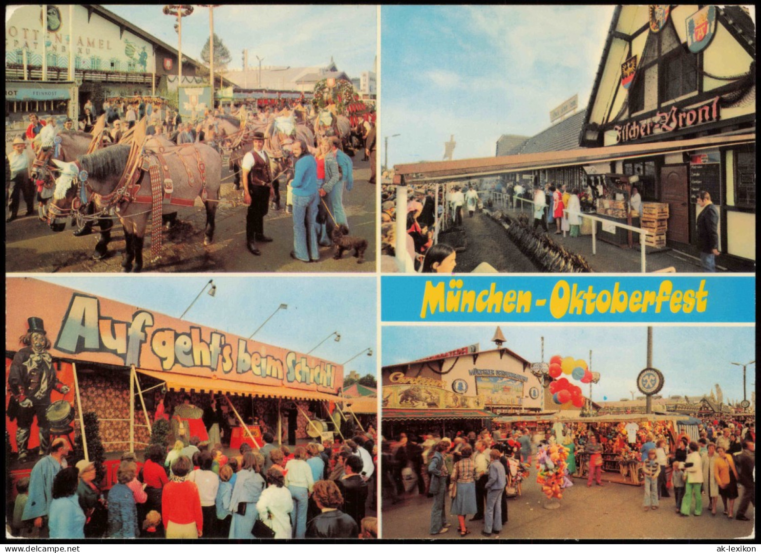 Ansichtskarte München Oktoberfest 4 Ansichten Mehrbildkarte 1970 - Muenchen