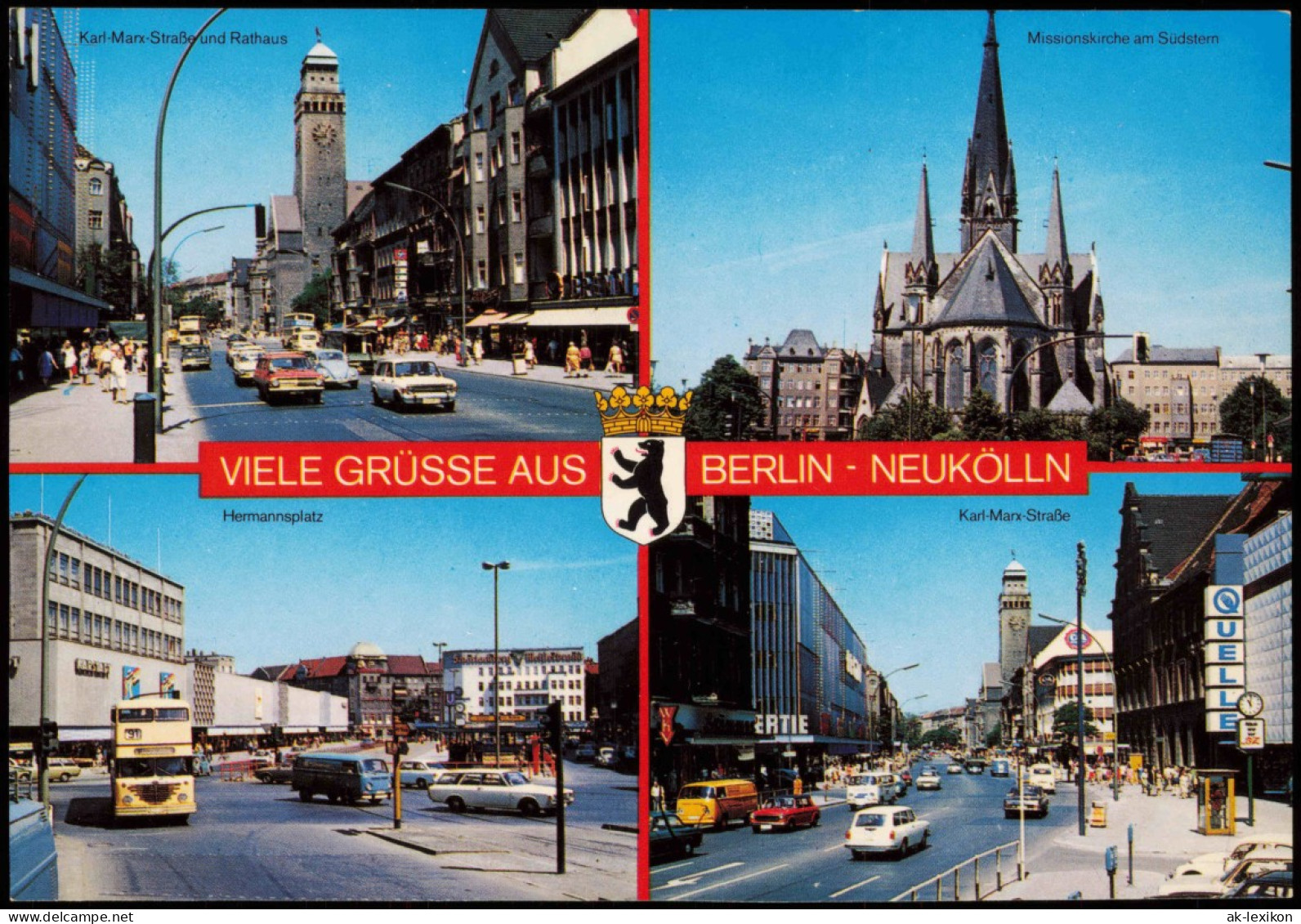 Neukölln-Berlin Rixdorf Mehrbildkarte Ortsansichten Berlin Neukölln 1980 - Neukölln