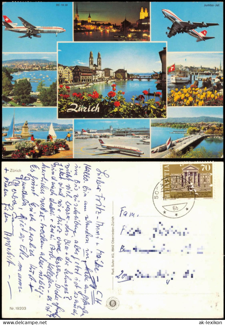 Ansichtskarte Zürich Mehrbildkarte Mit Div. Ansichten 1980 - Sonstige & Ohne Zuordnung