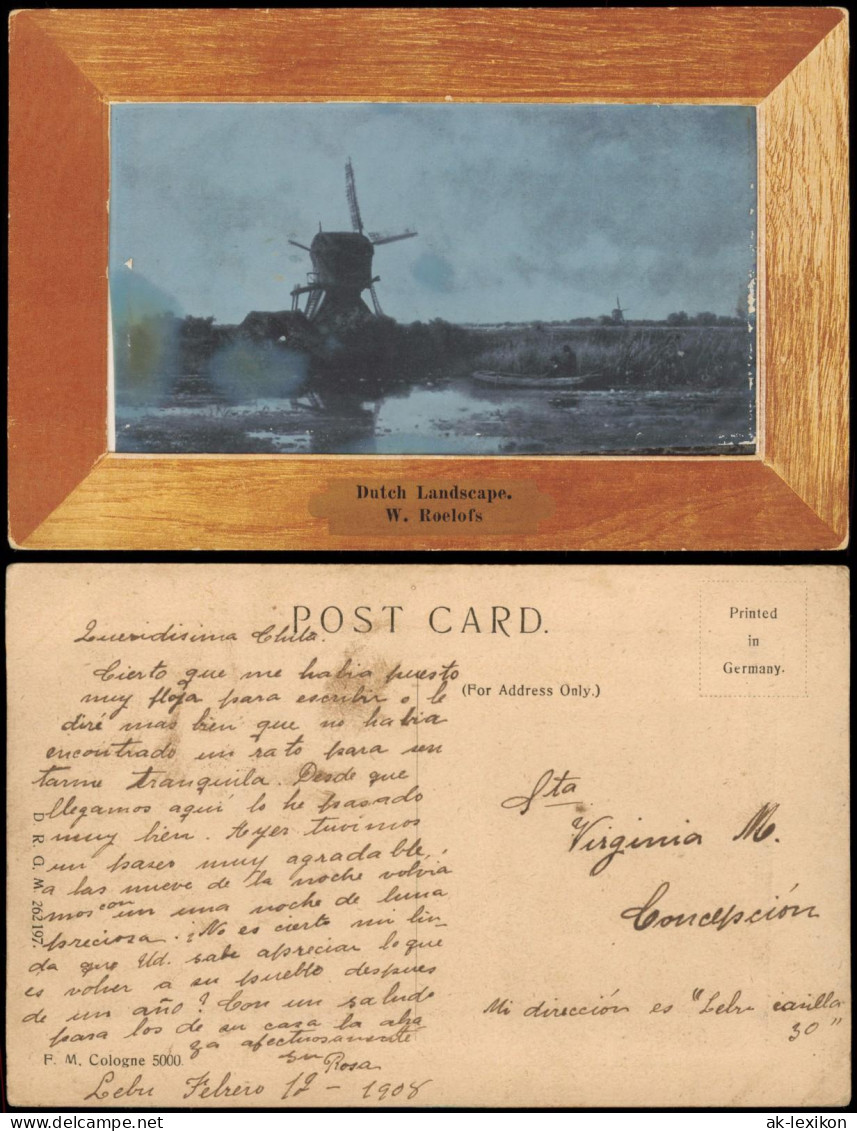Ansichtskarte  Windmühlen Windmill 1913 Passepartout - Unclassified