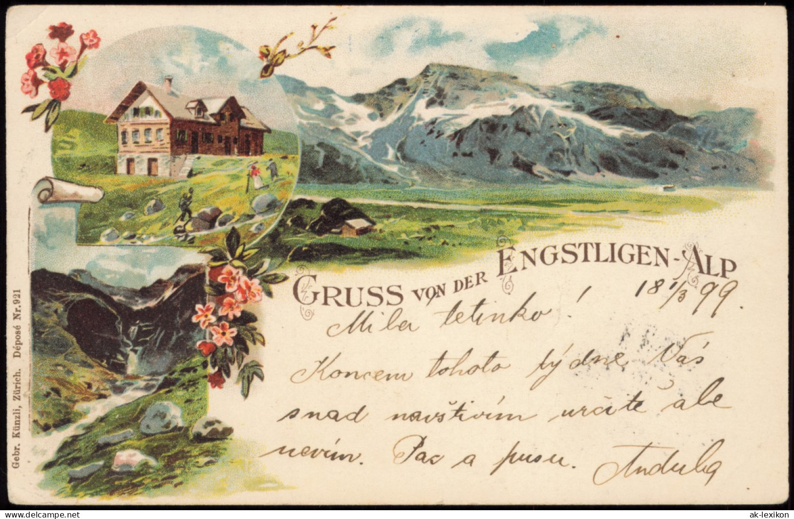 Ansichtskarte Litho AK Adelboden Gruss Von 3 Bild Engstligenalp 1899 - Other & Unclassified
