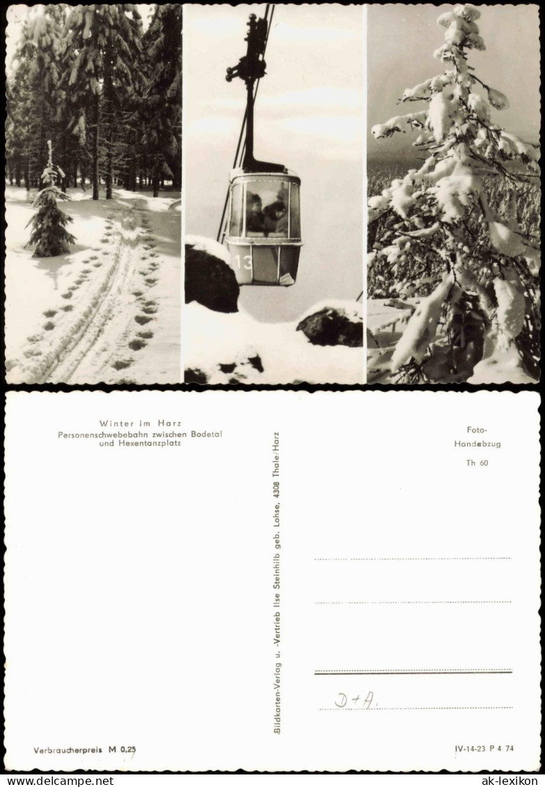 Thale (Harz) Schwebebahn Zum Hexentanzplatz Im Winter 3 Bild 1974 - Sonstige & Ohne Zuordnung
