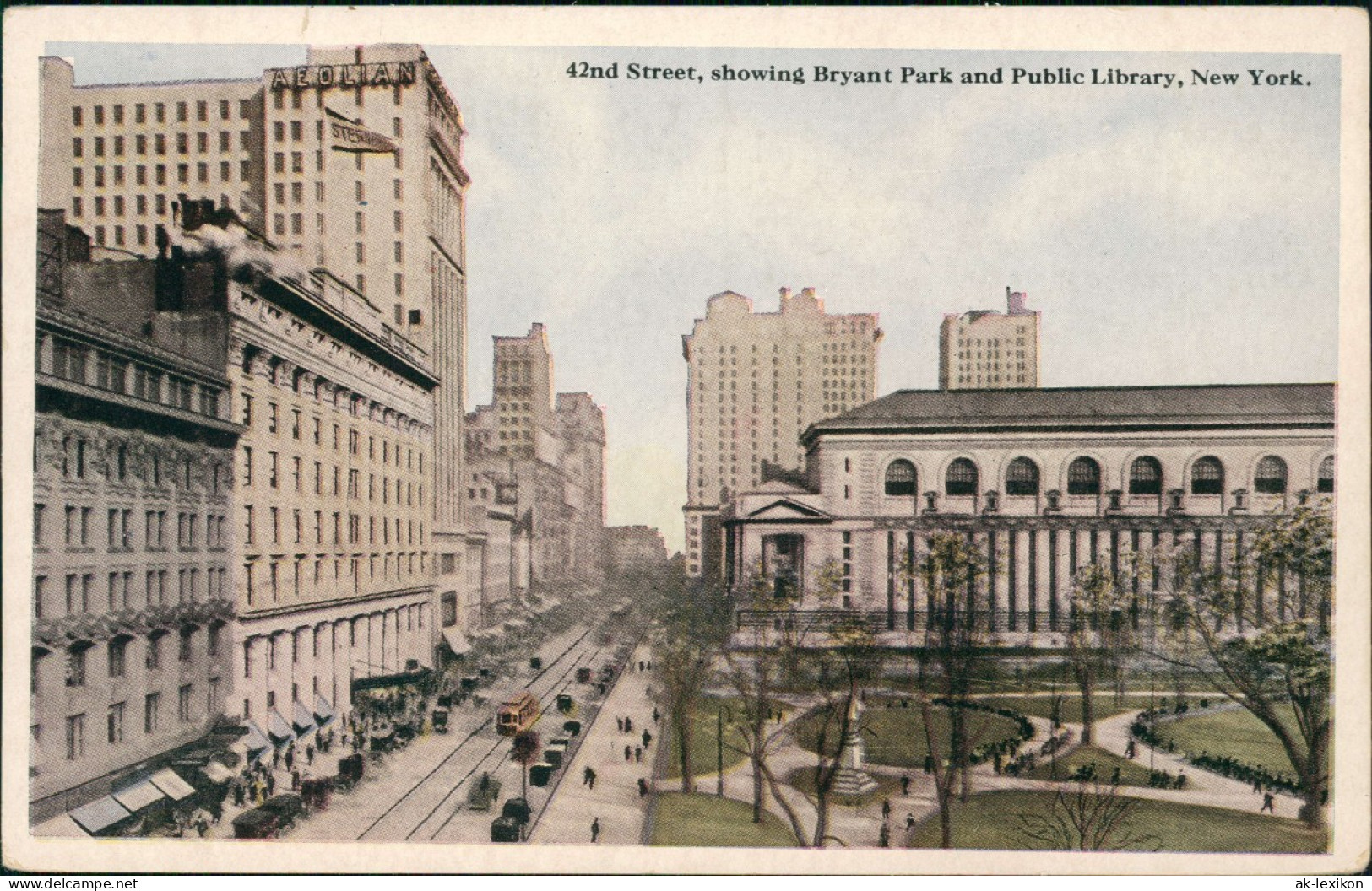 New York City 42nd Street, Showing Bryant Park And Public Library 1920 - Altri & Non Classificati