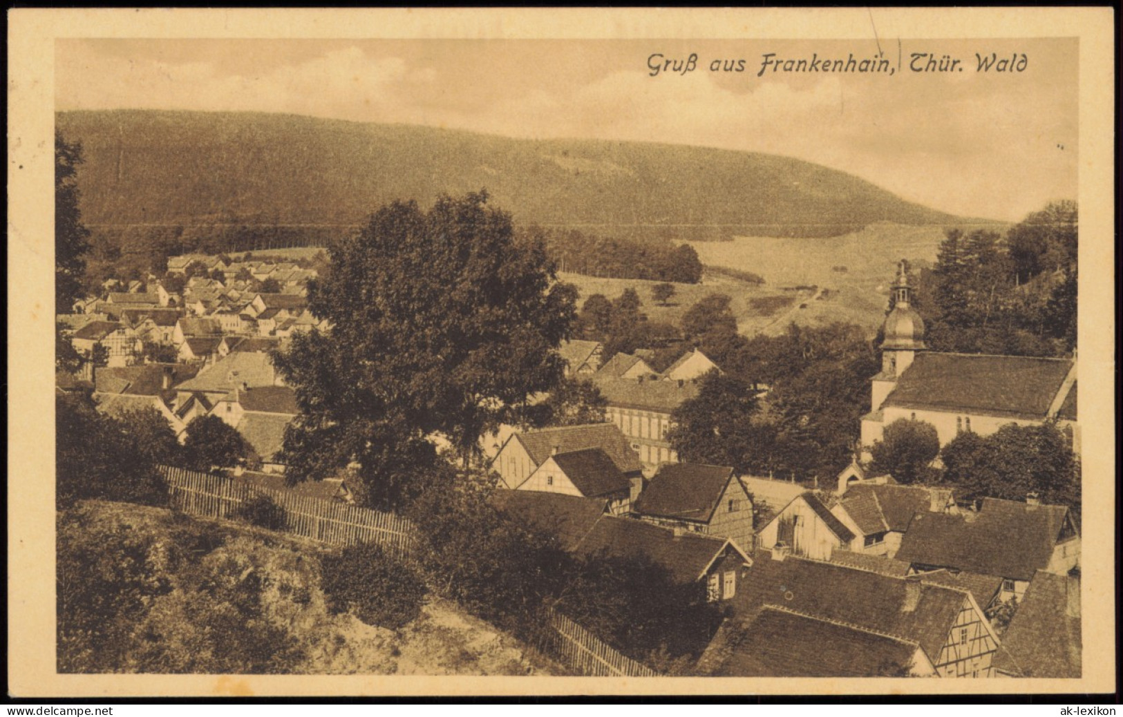 Ansichtskarte Frankenhain Stadtpartie 1922  Gel. Mischfrankatur - Frankenhain