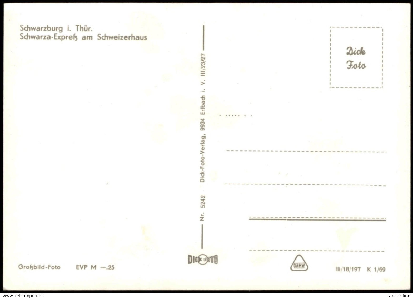 Ansichtskarte Schwarzburg Schwarza-Expreß Am Schweizerhaus DDR AK 1969 - Autres & Non Classés