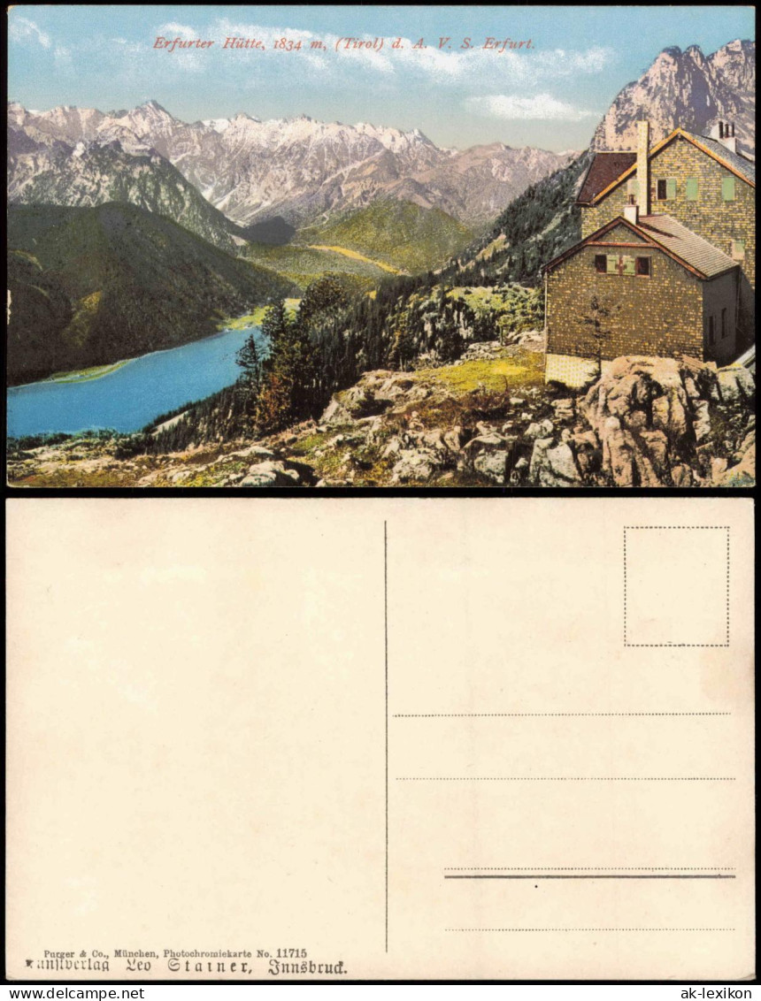 Maurach Erfurter Hütte In Den Alpen (Tirol) D. A. V. S. Erfurt 1910 - Sonstige & Ohne Zuordnung