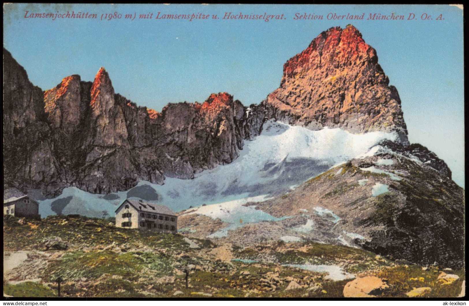 Schwaz Lamsenjochhütten (1980 M) Mit Lamsenspitze U. Hochnisselgrat 1912 - Autres & Non Classés