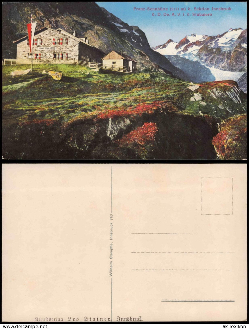 Neustift Im Stubaital Franz-Sennhütte (2171 M) Sektion Innsbruck Stubaiern 1910 - Autres & Non Classés