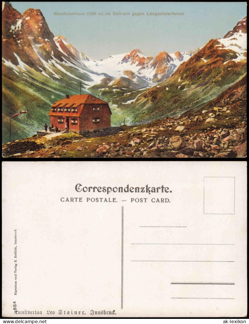 St. Sigmund Im Sellrain Westfalenhaus (2300 M) Gegen Längentalerferner 1910 - Andere & Zonder Classificatie