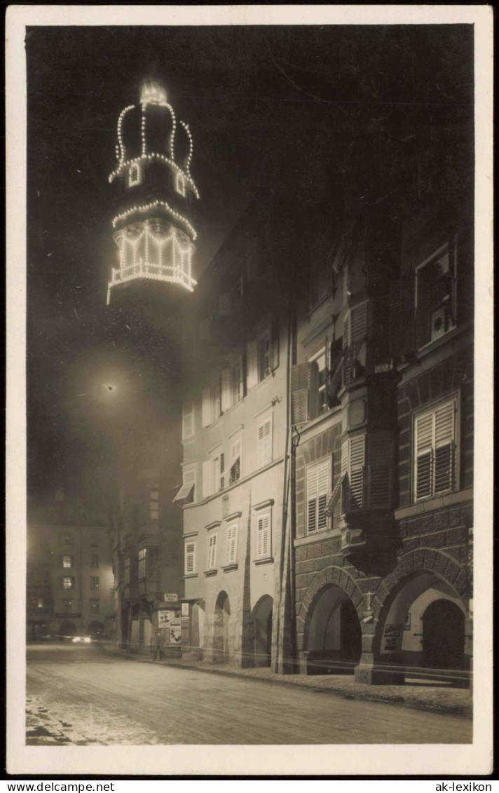 Ansichtskarte Innsbruck Straßenpartie Geschmückte Kirche Im Winter 1928 - Innsbruck