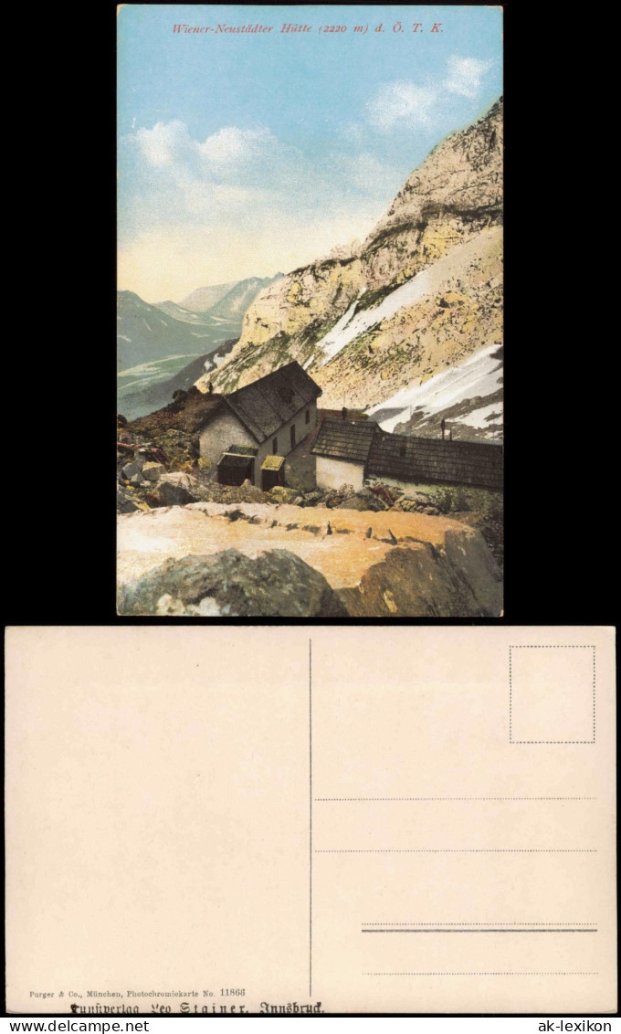 Ansichtskarte Ehrwald Wiener Neustädter Hütte (2220 M) D. Ö. T. K. 1913 - Autres & Non Classés