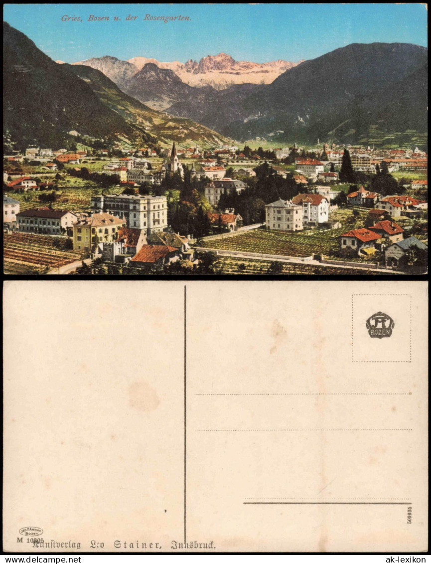 Cartoline Bozen Bolzano Blick Auf Die Stadt 1914 - Autres & Non Classés