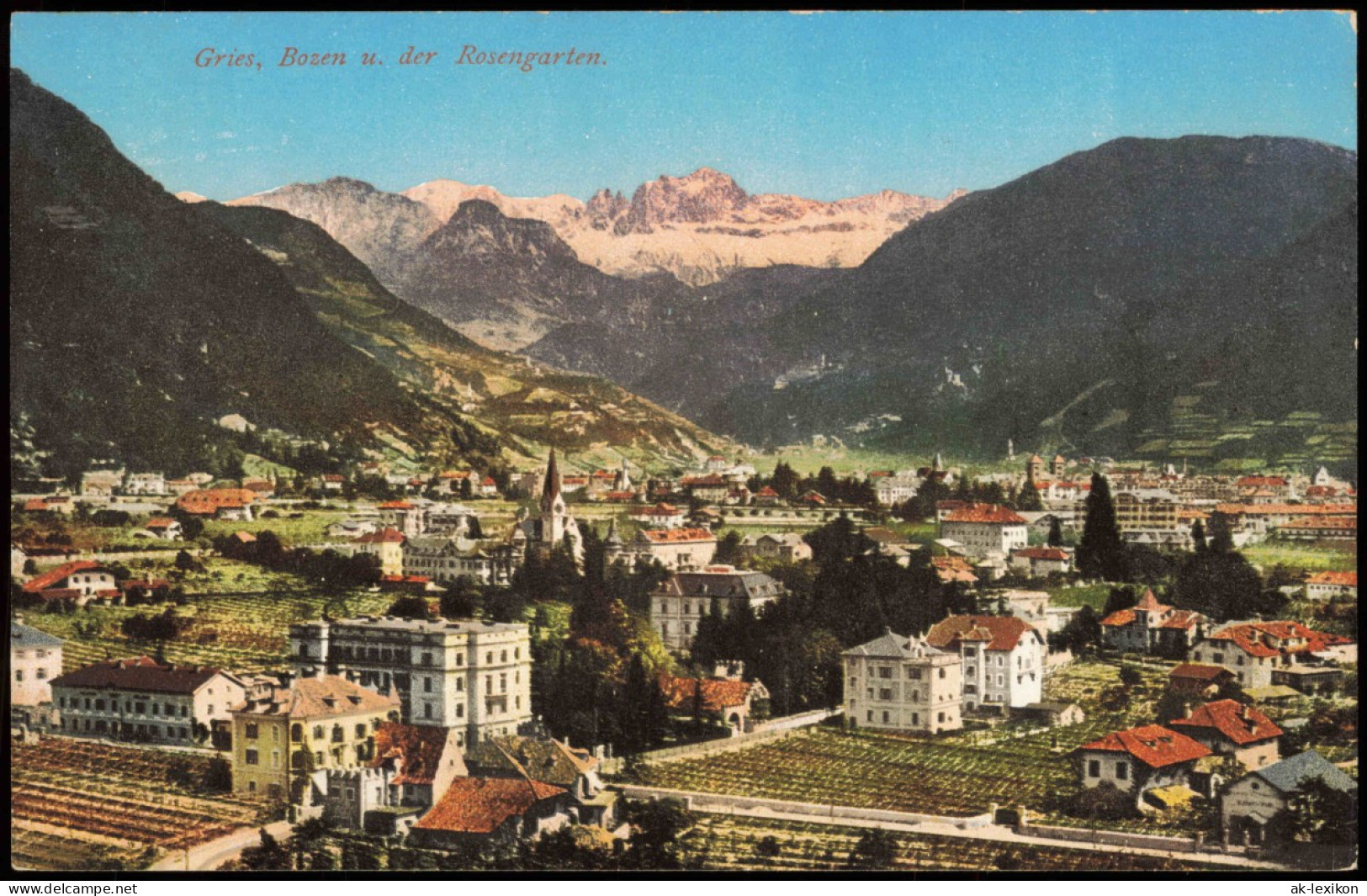 Cartoline Bozen Bolzano Blick Auf Die Stadt 1914 - Altri & Non Classificati