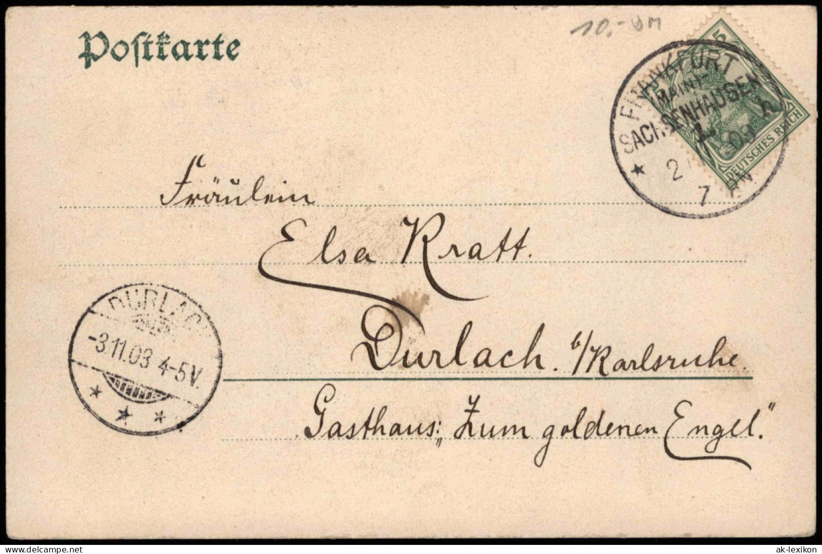 AK Frankfurt  Main Weiher Palmengarten 1903  Gel. Sachsenhausen Nach Durlach - Frankfurt A. Main