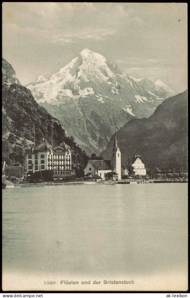 Ansichtskarte Flüelen Grand Hotel, Stadt Und Der Bristenstock 1903 - Other & Unclassified