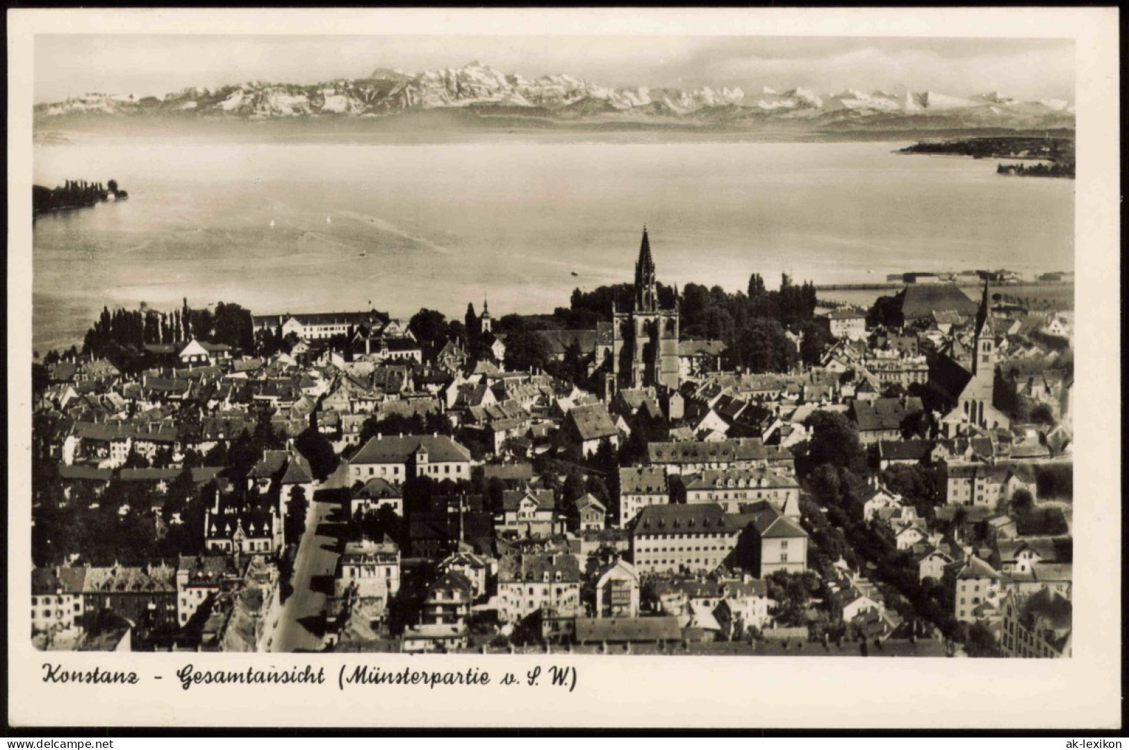 Ansichtskarte Konstanz Luftbild Gesamtansicht Münster-Partie 1942 - Konstanz