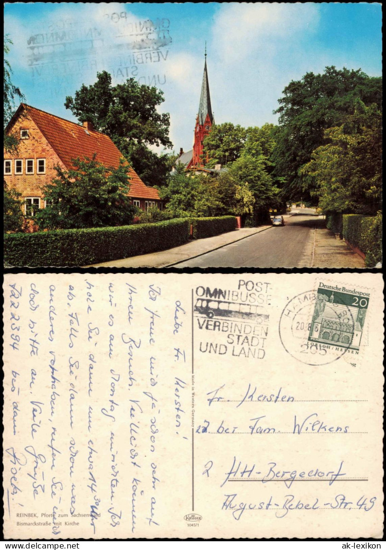 Ansichtskarte Reinbek Bismarckstraße Mit Kirche 1965 - Sonstige & Ohne Zuordnung